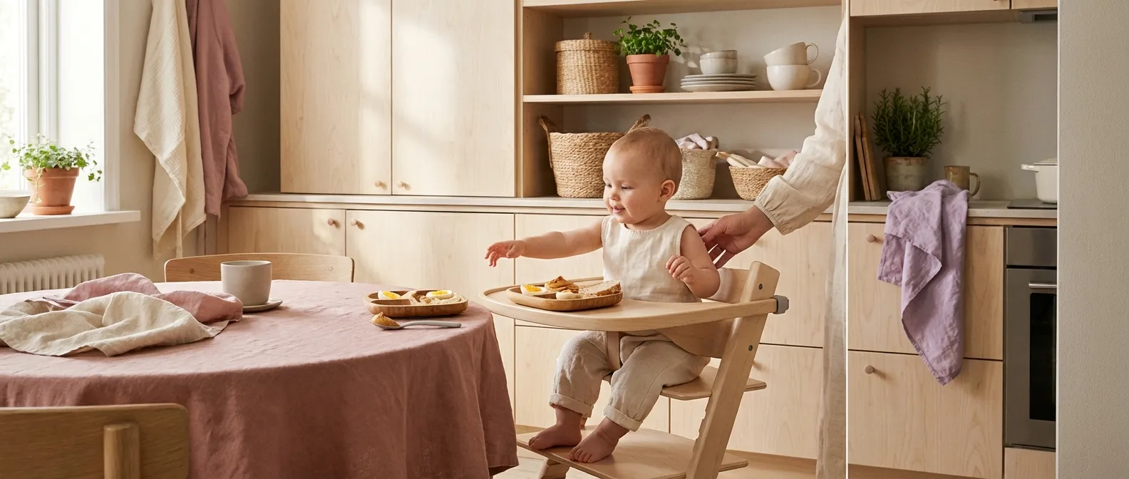 Caring parent with baby in a calm atmosphere