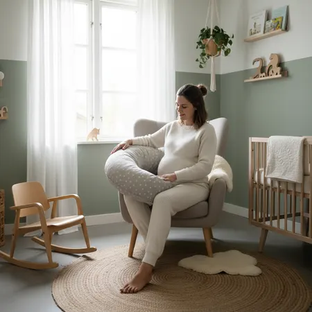 Mother breastfeeding a newborn baby in a warm, cozy setting