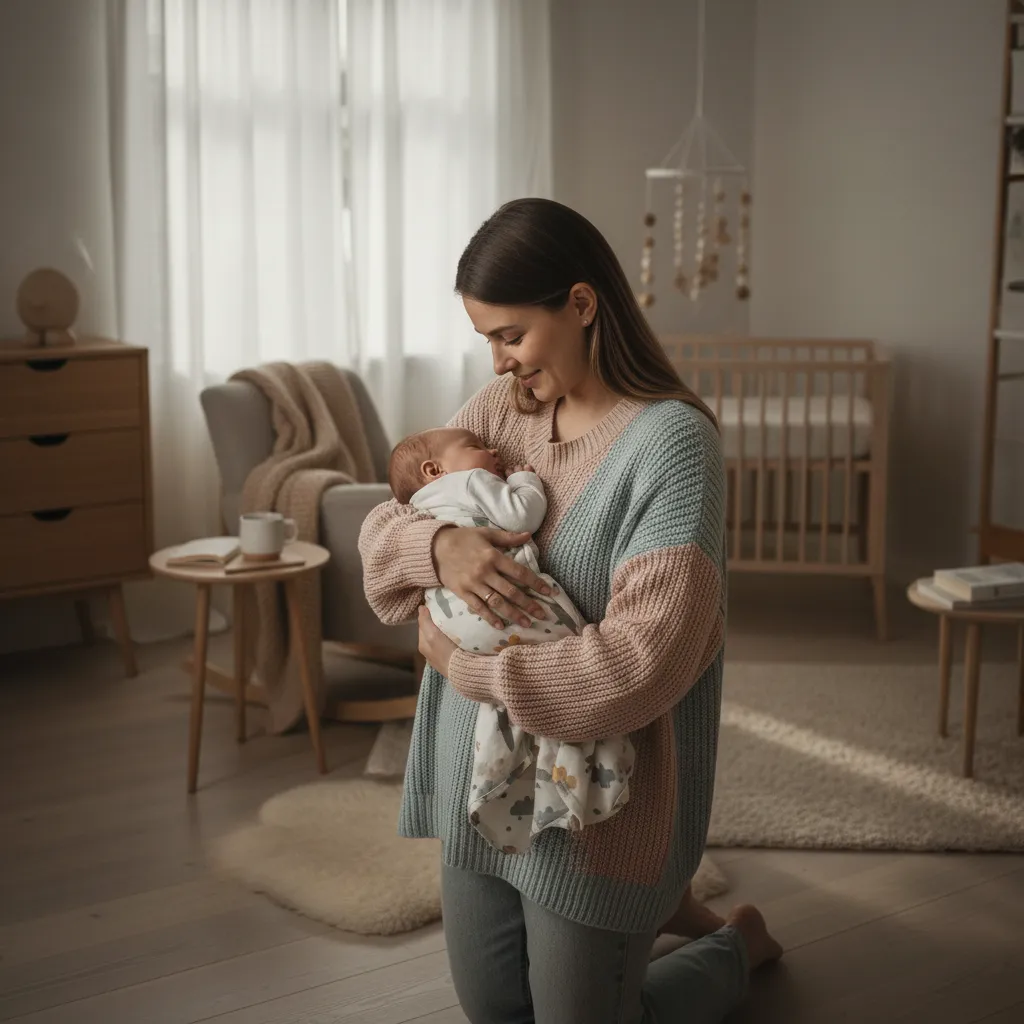 Caring parent with child in a calm atmosphere