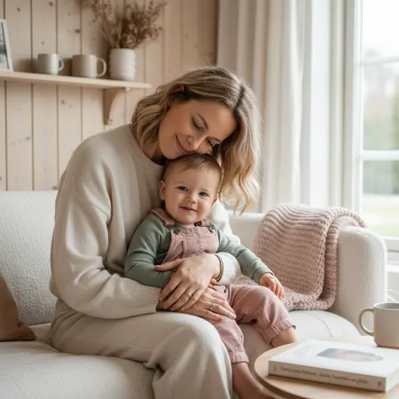 Parent and child reading a book about feelings together