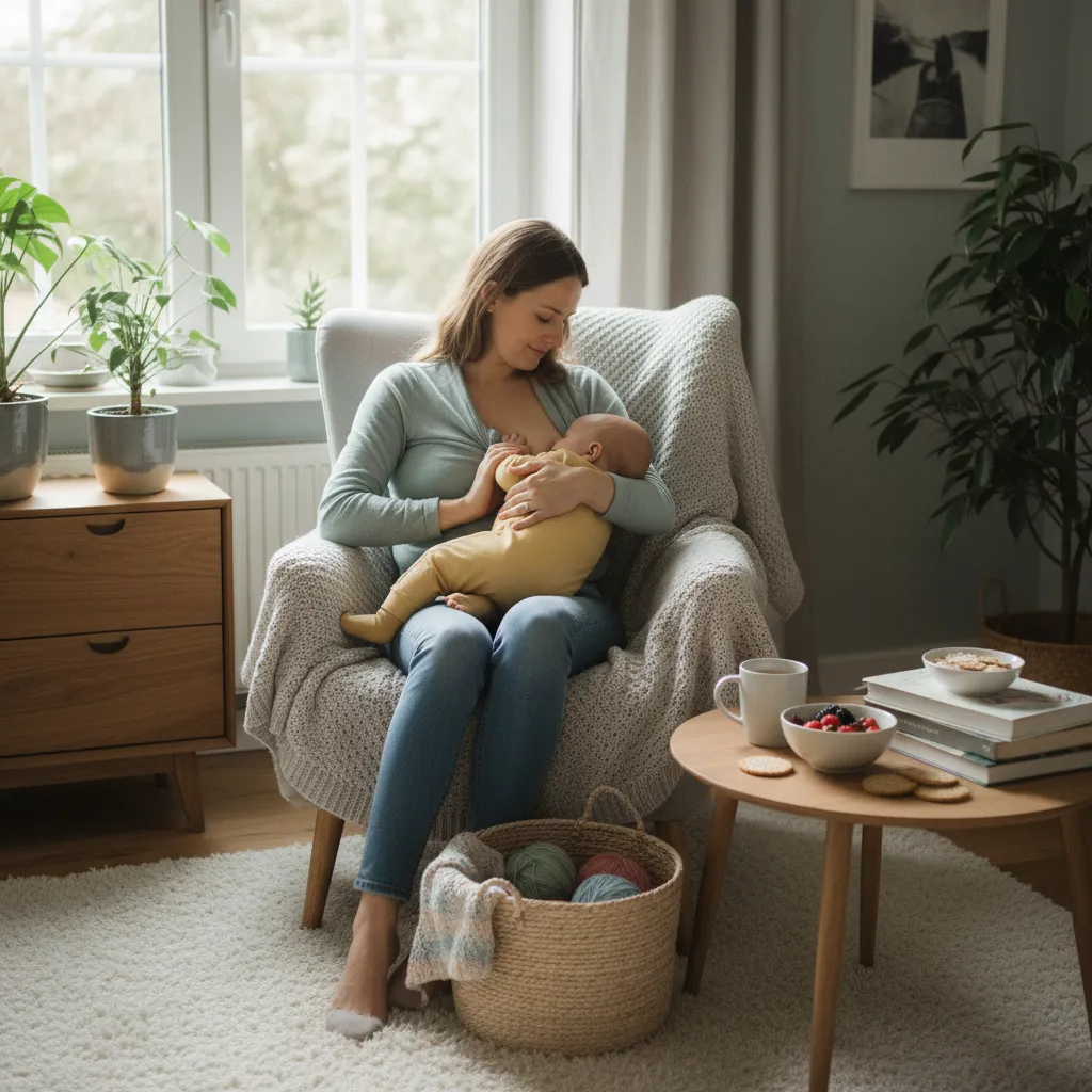 Breastfeeding in a warm, calm atmosphere