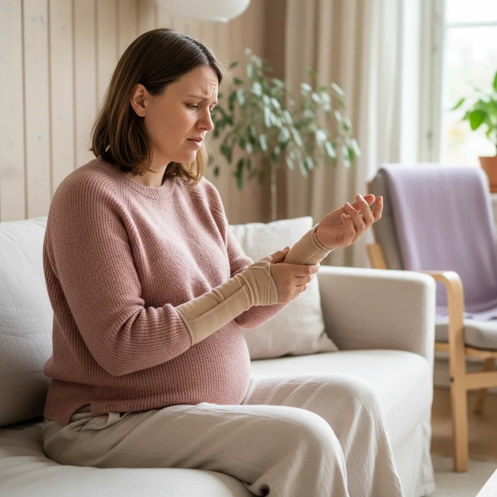 Carpal Tunnel Syndrome in Pregnancy. Numbness and Tingling in Your Hands illustration