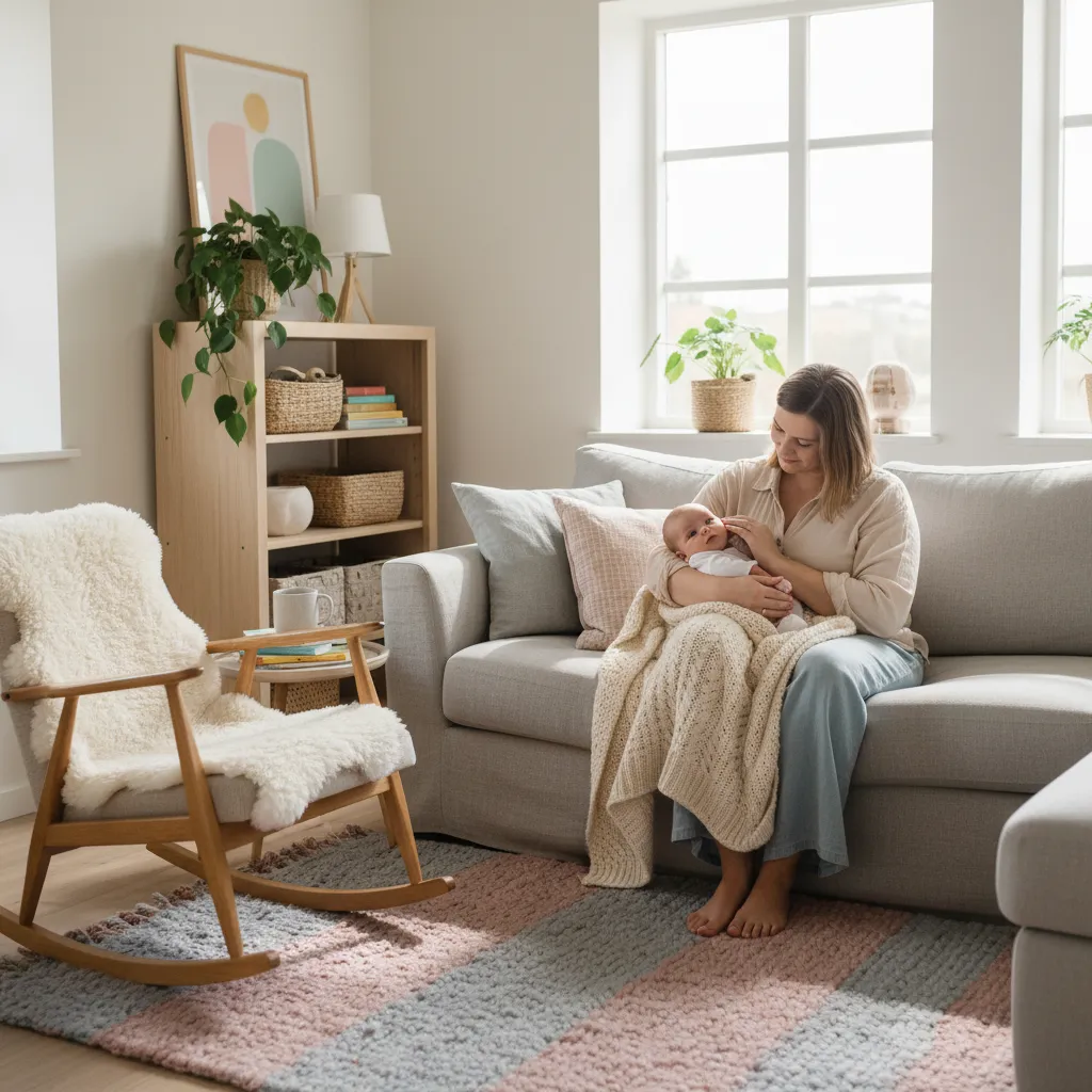 Caring parent with baby in a calm atmosphere