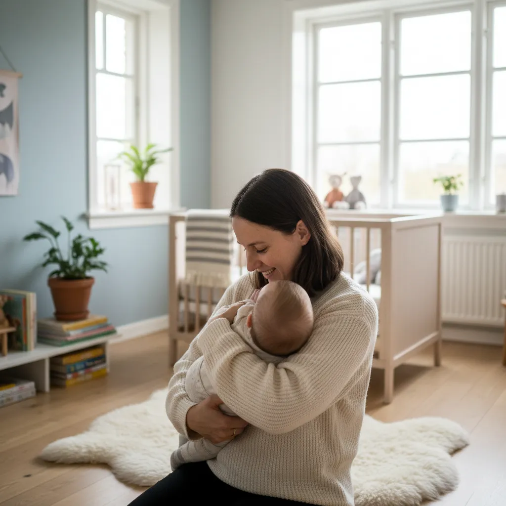 Caring parent with child in a calm atmosphere
