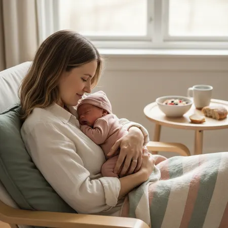 New parent preparing simple nutritious food