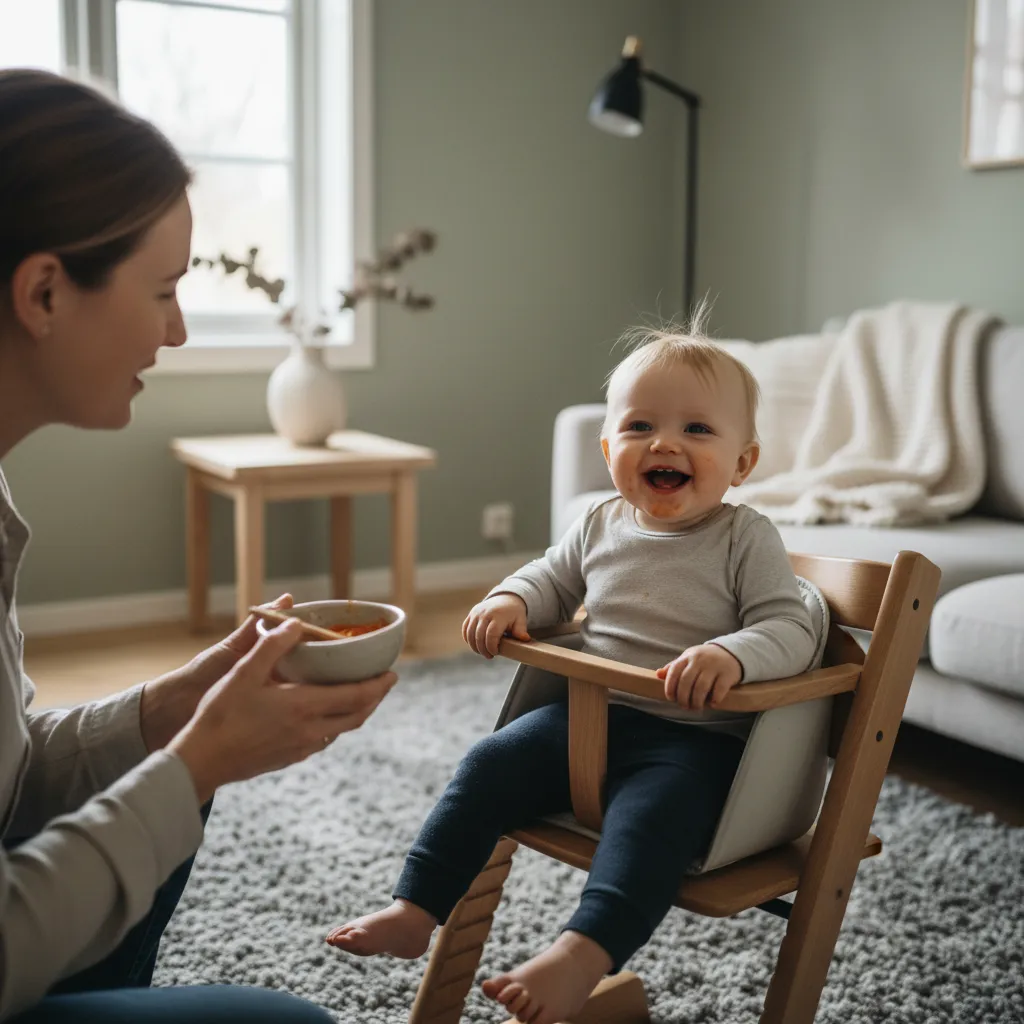 Caring parent with baby in a calm atmosphere
