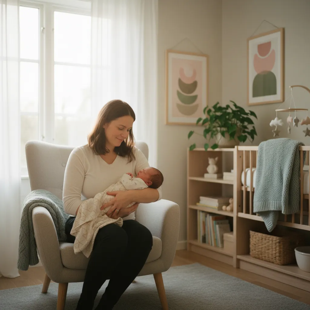 Caring parent with child in a calm atmosphere